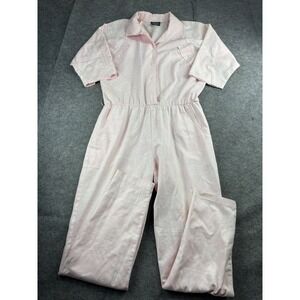 VTG 1980's Timely Trends Women's 11/12 Pink Jumpsuit Coveralls Geo Preppy Chic